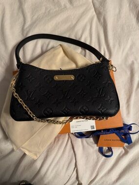 Louis Vuitton Black Monogram Empreinte Pochette Liv
